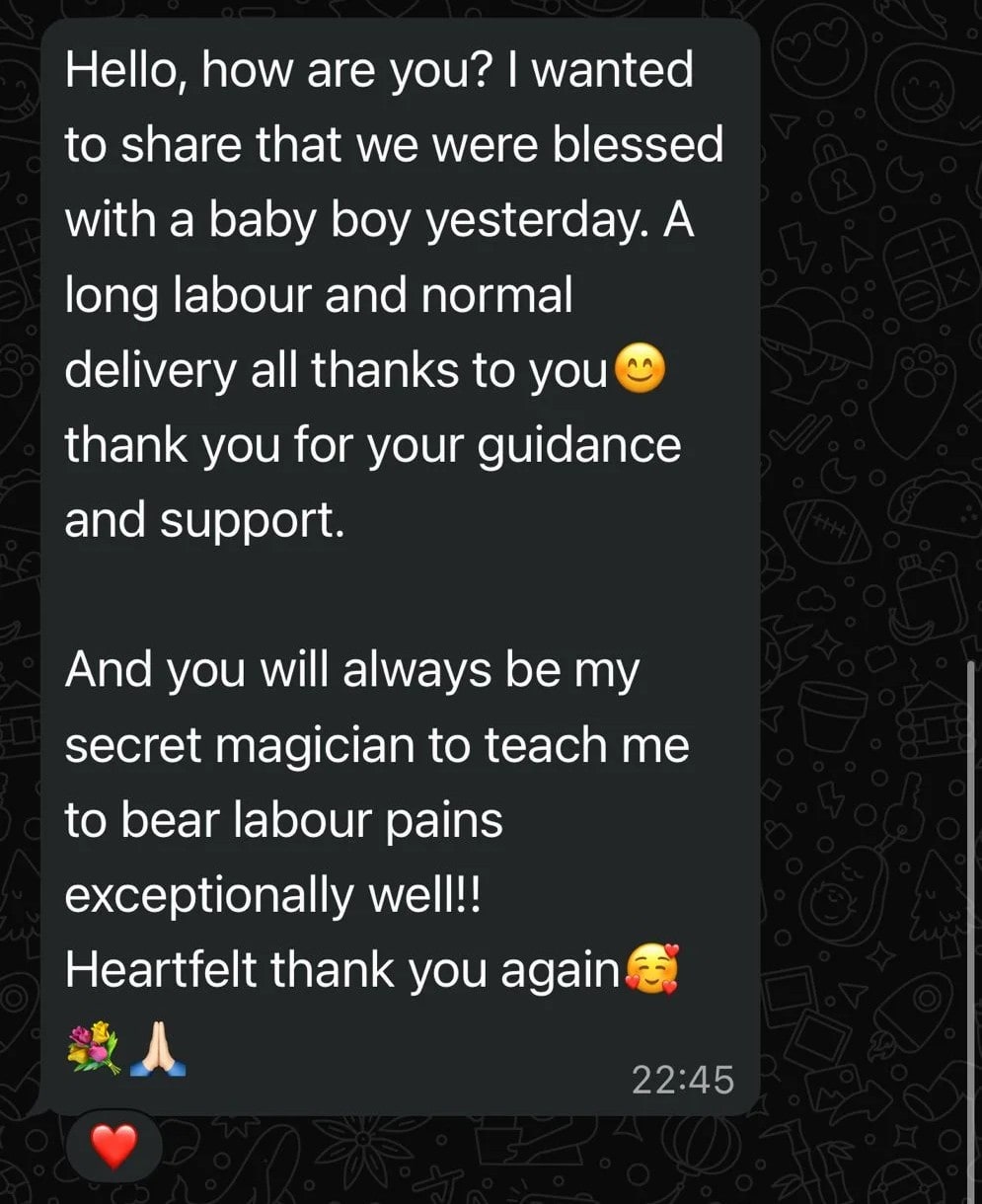 Womb Healing testimonial